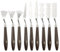 YOKIVE 9 Pcs Stainless Steel Palette Knife, Professional Art Spatula Set Oil Painting Accessories Color Mixing Scraper with Wood Handle, Great for Canvas Acrylic Painting (Brown)