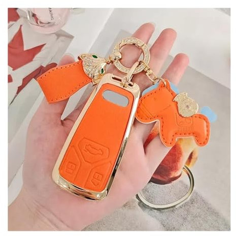 SCSTHRCRA pour A&UDI Porte-clés A6L A4 Q5L A3 A5 Q3 Q2L A7 A8 Q4etron TT RS Porte-clés De Voiture Porte-clés23 Nouveau Modèle Télécommandes Voiture(A Orange,Horse)