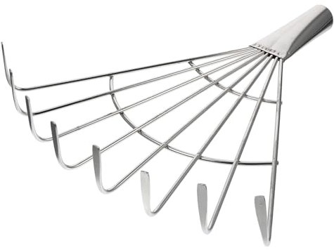 Kisangel Grasrechen Blätter Versammlung Rasen Ersatz Bodenrechen Lockern Handrechen Gartenerde Rechen Landwirtschaftliches Gerät Rechen Aus Edelstahl Jäten Handwerkzeug Rostfreier Stahl