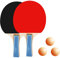 2PCS Table Tennis Racket with 3 Pong Ball,Rubber Pong Ball Paddle Set,Table Tennis Bats and Balls Professional Pong Bat Player Table Tennis Set for Home, Gym, Garden