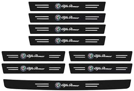 YIXIEDING Kit Carbonio per Alfa Romeo Mito Quadrifoglio Verde 2013 2014 2015 2016, 9 Adesivi Soglie Porta, Protezione Batticalcagno, Protezione AntiGraffio, Personalizzare Auto e Prevenire Usura