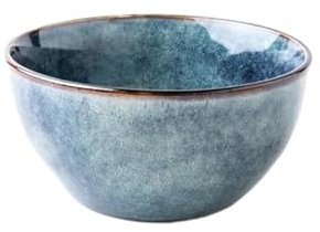 5-inch Vintage Blue Ceramic Rice Bowl for Home Use - Blue