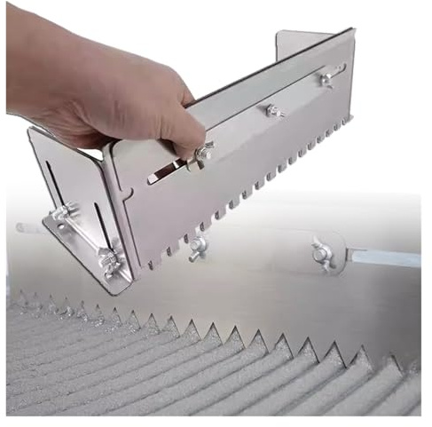 Truelle crantée réglable pour nivellement de carrelage de sol, grande spatule avec rainure pour une application précise du mortier, idéale pour une installation professionnelle et bricolage de