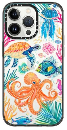 CASETiFY Compact Schutzhülle für iPhone 13 Pro [2 x Falltest in Militärqualität/1,2 m Fallschutz] - Under The Sea 2 by Grace Andersson - Schwarz