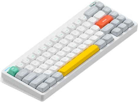 nuphy Halo65 V2 Wireless mechanical keyboard With PBT Keycaps | 65% Custom Gaming Keyboard compatible with QMK/VIA, RGB Backlit,Gasket Structure,BT5.0/USB-C/2.4GHz,White-Mint Switches