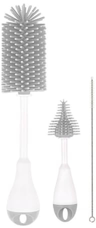 Uhidka Baby Bottle Nipple Brush Water Cup Container Straw Cleaning Brush Set Cleaning Brush Gray