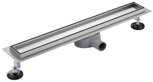 Fsoyely Duschrinne 60 cm Komplettset, Edelstahl 304 Ablaufrinne, 360° drehbarer Siphon, Extra Flache befliesbare Duschrinne mit Haarsieb – bodenebene Dusche 50-120cm