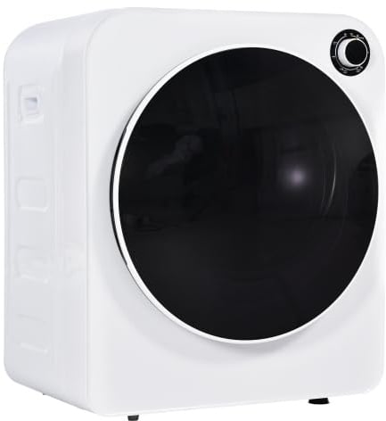Wäschetrockner Ablufttrockner 3kg (tatsächlich 4,5kg), 830W, Edelstahltrommel, 5 Programme, Dreifachfilter, Überhitzungsschutz, wandmontierbar, Energieklasse G, Weiß