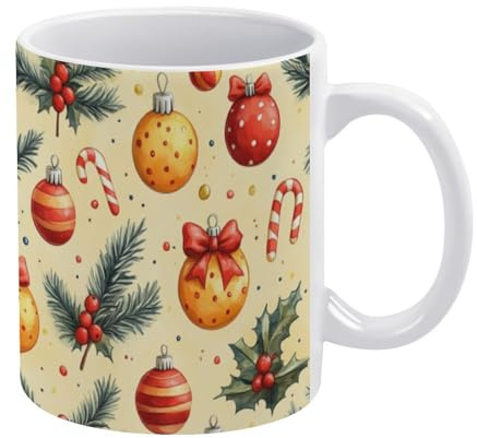 Keramik Kaffeetasse Weihnachtsbeeren Weihnachtskugel Personalisiert Trinkbecher Motiv Keramikbecher Für Büro Mokka Frauen