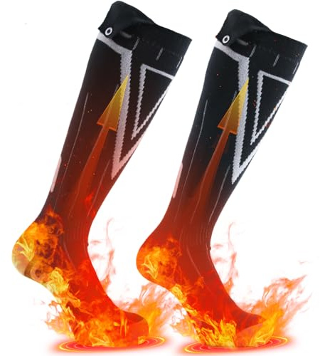 Beheizbare Socken Handwärmer 2 in 1, Ferdiiz 2er 5V/9000mAh Akku Bis zu 14h für Füße + 35h als, Elektrisch Wiederaufladbare 2 Heizdraht Beheizte Socken Heizsocken 4 Heizstufen
