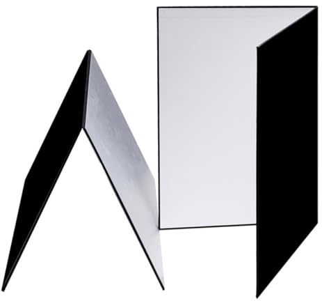 TEMPNAP A3 Fotokarton Reflektor aus Papierboard Faltbar für Kamera mit Lichtreflex und Aufhellung als Stillleben Produktfotografie Requisite mit Schwarzem Rand und Weißer Sowie Silberner