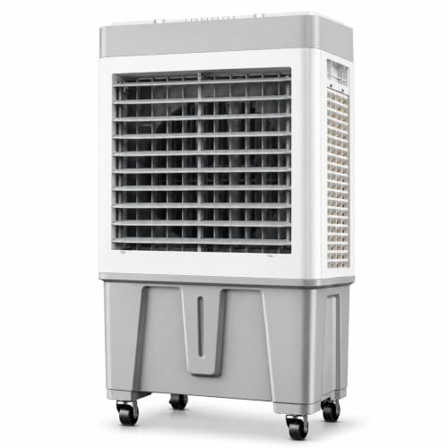 Climatizzatore Evaporativo Portatile con Oscillazione 120°, Ventilatore Industriale ad Alta Portata per Casa, Ufficio e Uso Commerciale, 4 Velocità 88cm