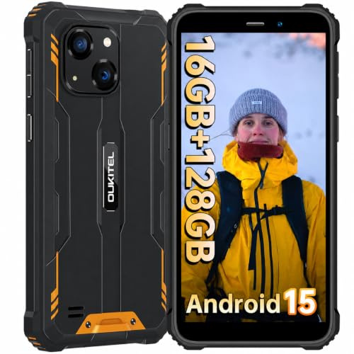 OUKITEL WP32 Rugged Smartphone, Android 15, 16GB RAM+128GB, 6300mAh Battery, IP68/IP69K, NFC