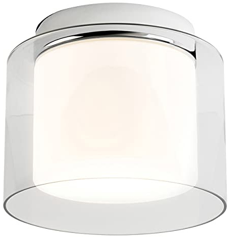 Astro Arezzo ceiling Bathroom Ceiling Light - IP44 Rated - (Polished Chrome), LED E27/ES Lamp, Designed in Britain - 1049003 - 3 Years Guarantee