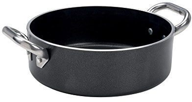 Pentole Agnelli ALSA2106SS36 Casseruola Bassa Antiaderente Spessore 5 Millimetri con Due Maniglie Inox, Diametro 36 cm
