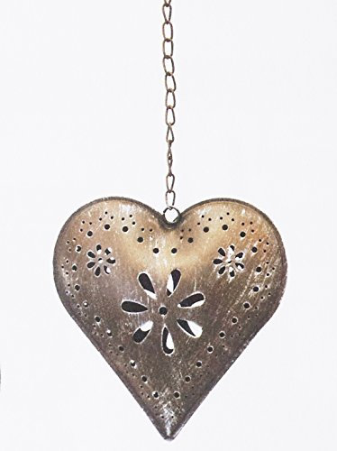 Krenz Dekoherz aus Metall Blech, Fensterhänger, Wanddeko, Metall vers. Größen (17x17x5 cm)