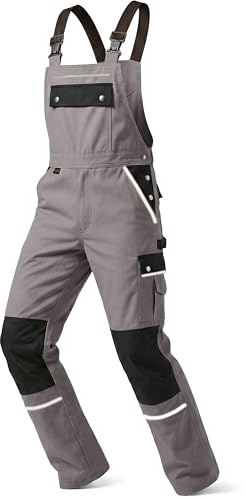 TMG® Arbeitslatzhose für Herren, Sicherheitshose mit integrierter Kniebandage und elastischen Trägern