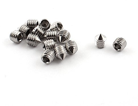 sourcing map 15 Stück M5 x 6 mm 304 Edelstahl Innensechskant Kegelspitze Madenschraube