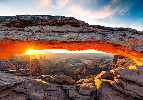 wandmotiv24 Fototapete USA landschaften, Mesa Arch, M 250 x 175 cm - 5 Teile, Wanddeko, Wandbild, Wandtapete, Amerika M0275