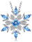 JewelryPalace Schneeflocke Natur Schweizer Blau Topas Kette Anhänger 45CM, Blautopas Schmuck Set, Halskette Damen Silber 925 Collier Damen Quadrat Edelstein Mädchen, Ketten mit Naturstein Frauen