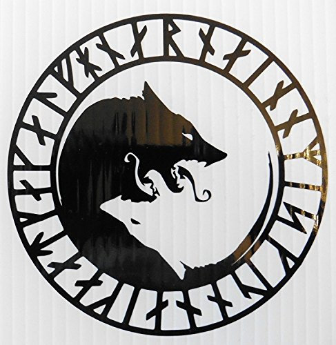 Yin Yang Wolf Rune Kreis Vinyl Aufkleber Abziehbild