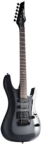 J & D 905 HSS Bat Mark Goth Black E-Gitarre mit HSS-Tonabnehmersetup und Vintage Vibrato