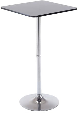 CLP Stehtisch Quadratisch I Eckige Tischplatte 60 X 60 cm | Stabiles Metallgestell, Farbe:schwarz