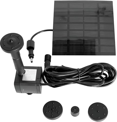 Primrose 1550LPH Solar Pump Kit for Outdoor Garden Water Feature Fountains with Lights and Backup Battery