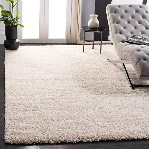 SAFAVIEH California Shag Collection Area Rug - 6'7 x 9'6, Ivory, Non-Shedding & Easy to Clean, Ultra Plush Thick Pile, Ideal for Living Room, Bedroom, Dining Space (SG151-1212)