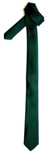 Retreez Corbata fina para hombres con textura de rayas Verde oscuro