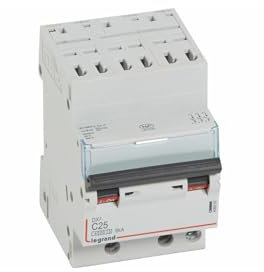 406903 Disjoncteur triphasé 25A - 3P Courbe C - 4,5/6kA - Automatique et vis - Legrand DX3