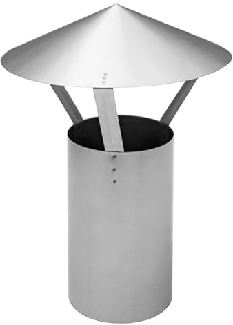 raik Rauchrohr/Ofenrohr-Stutzen 120 mm Durchmesser mit Regenhaube FAL 0,6 mm Stärke Blank 130110011