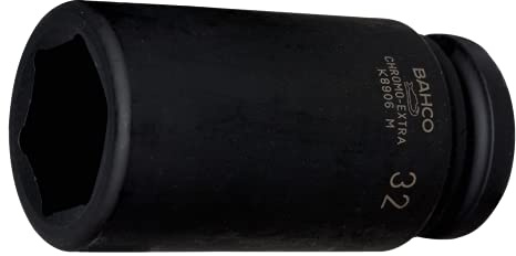 Bahco K8906Z-1.1/16 Long Deep Socket, Black, 1 1/16-Inch