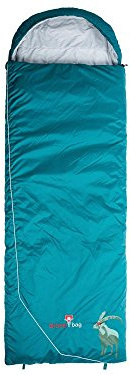 Grüezi-Bag Biopod Wolle Goas Comfort bis Körpergröße Schlafsack 191 cm cm Dark Petrol, Reißverschluss Schlafsack rechts