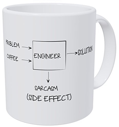 Aviento ingénieur problème Solution Sarcasm côté Effet en céramique Ultra Blanc de 311,8 gram Funny Mug à café