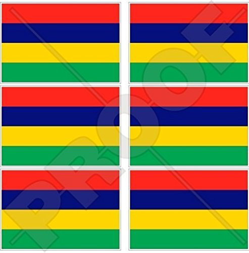MAURITIUS Mauritianische Flagge Mauritius Morris Commonwealth 40mm Mobile, Handy Vinyl Mini Aufkleber, Abziehbilder x6 Stickers