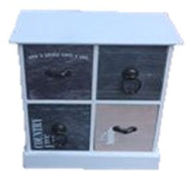MINI Kommode Vintage Schmuckschrank Schubladenschrank Schränkchen 4 Schubladen
