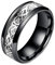 PAMTIER Ehering für Damen und Herren, Edelstahl, Karbonfaser, keltisches Drachenmuster, Titan Edelstahl Silber,