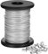 CHENGU Edelstahl Drahtseil 1.5mm Vinyl-beschichtet, 30m Spule mit 20 Alu Crimpschlaufen, bis zu 50kg Tragfähigkeit, Silber, 797153426336