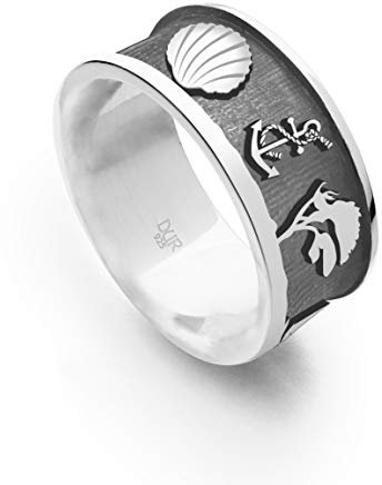 DUR Schmuck Unisex Ring OSTSEE 2, oxidiertes Silber 925/- rhodiniert (R5231) (62 (19.7))