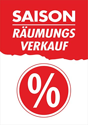 Rahmenplakat/Poster für Sale und Rabattaktionen - Über 27 verschiedene Varianten - DIN A1 Rahmen (Saison Räumungsverkauf)