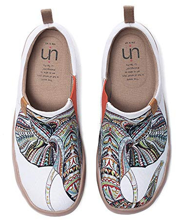 UIN Damen Herren Fashion Tribe Art Sneaker bemalte Leinwand Slipper Damen Reiseschuhe Unisex(36)