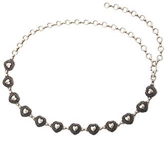 collezione alessandro Kettengürtel Frieda mit Vintage Herzen in altsilber