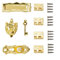 Odoria 1/12 Scale Dolls House Miniature Door Knob Lock Knocker Hinges and Screws Dollhouse Accessories Age 15+