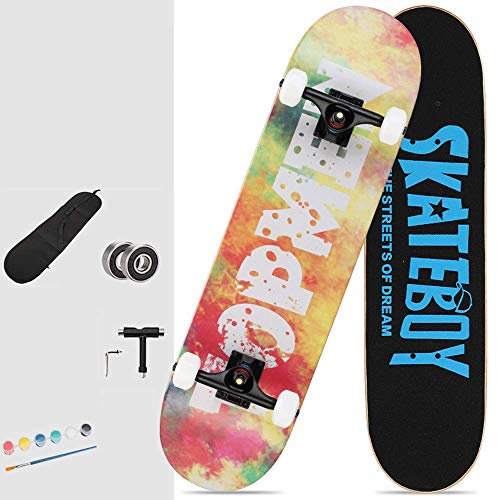 AIKENR Double Deck Concave Skateboards Longboard Skate Boards für Jugendliche Anfänger Skateboard (1J)