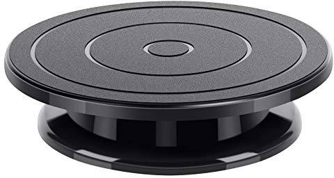 Kootek 11 Inch Rotate Turntable Sculpting Wheel Revolving Cake Turntable Black Painting Turn Table Lightweight Stand for Paint Spraying Spinner, Cake Decorating, Displaying Item