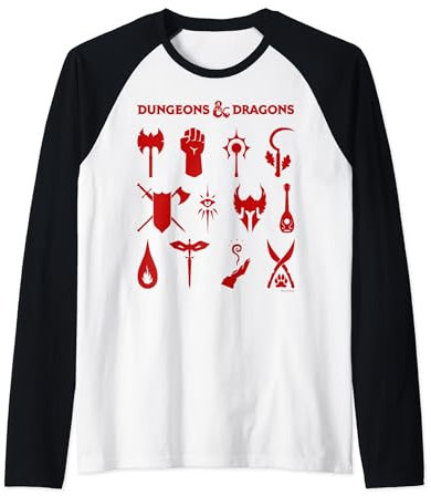 Dungeons & Dragons Classes Icons Red Raglan
