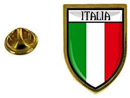 Akachafactory Anstecknadel, Anstecker, Anstecker für Stadt, Flagge, Wappen, Italien, Italien