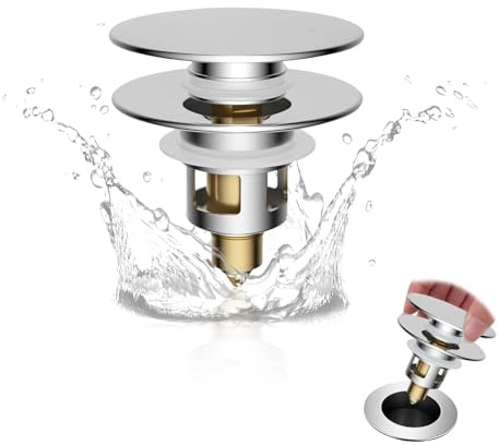 Abflusswaschbecken,Abflussstopfen,Stöpselwaschbecken,Universaler Waschbeckenstöpsel,Ablaufgarnitur,Waschbecken Ablaufgarnitur,Pop up Ablaufventil,für Badewannen,Küchen,Spülen,Waschbecken us