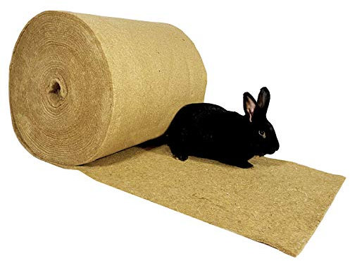 WormBox Lecho para Suelo de Jaula (roedores/Conejos) 100% cáñamo en Rollos de 25 m x 54 cm, Alta Densidad/Alta Resistencia, 7-8 mm.